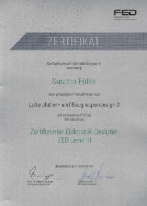 ZED Level III - Zertifikat